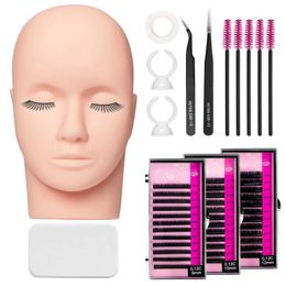 Mannequin Heads Eyelash extension practice kit professional eyelash training fake head set makeup Q240510