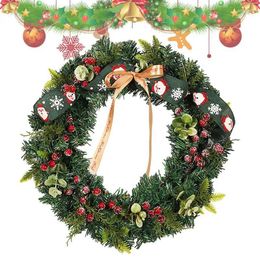 Decorative Flowers Classic Christmas Wreaths Door Hanging Decorations Garland For Home Decor Holiday Festive Party Supplies