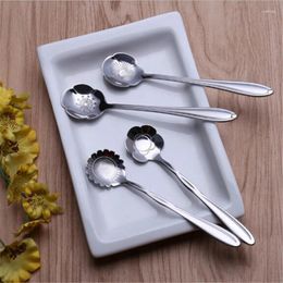 Coffee Scoops 1 Set Of Stainless Steel Spoons Flower Style Suitable For Tea Milk Drinks Ice-cream Cakes 8 Pcs.