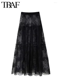 Skirts 2024 Midi Skirt Women Lace Sexy And Elegant Daily Life Woman Fashion Short For Streetwear