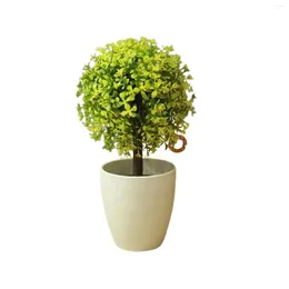 Decorative Flowers Fake Plastic Ball Potted Plants 5 Colors Easy To Care Artificial For Home Outdoor Patio Decor