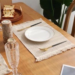 Table Mats Placemat Non-slip Tassel Cup Set For Dinner Insulated Wear Resistant Dinnerware Dining