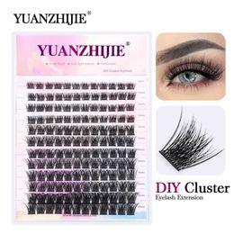 False Eyelashes YUANZHIJIE DIY Cluster Eyelash Extension 12 Rows Swallowtail Braid Segmented Natural Beam Makeup Supplies Free Delivery Q240510