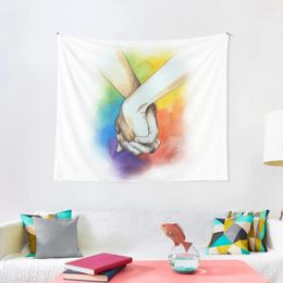 Tapestries Holding Hands | Love All LGBT Tapestry Decorations For Your Bedroom Aesthetic Room Decor Home And Comfort