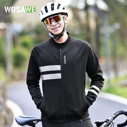 Racing Jackets WOSAWE 2024 Men's Cycling Mountain Bike Autumn Winter Clothes Top Cold Warm Coat BH251