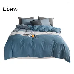 Bedding Sets LISM Washed Cotton Contrast Colour Four-Piece Embroidery Design 2024