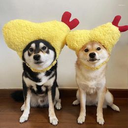 Dog Apparel Cartoons Cute Pet Headwear Puppy Hat Funny Fried Shrimp Small Party Decoration Accessories S/L