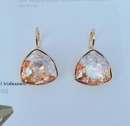 silver drop earrings wedding jewelry made with rovski elements crystal for bridal engagement party bijoux best Christmas bijoux gift2506273