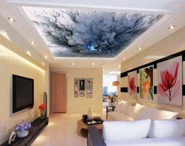 Wallpapers Wallpaper 3d Ceiling Grey Sky Zenith Wall Mural Po Murals