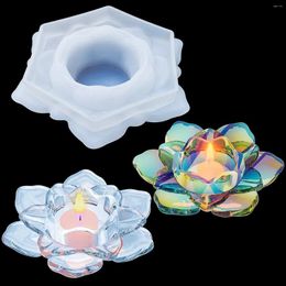 Candle Holders DIY 3D Lotus Holder Silicone Mould Epoxy Resin Flower Candles Craft Decoration Tool At Home Making