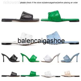 bottegaa shoes 2023 Lido Designer Sexy Flat Slides Sandals Woven Women Slippers Intrecciato Nappa Square Sules Shoes Ladies Wedding 34-40