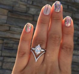Wedding Rings Ahmed Fashion Design Crystal Engagement Set For Women Geometric Party Filled Female Bijoux Statement Jewelry7729947