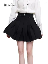 Skirts Women's A-Line High Waist Pleated Skirt Original Design Spring