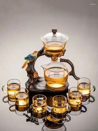Teaware Sets Glass Semi-automatic Teapot Magnetic Tea Set Transparent Drinking Utensil Clear
