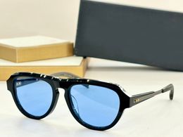 Pilot Sunglasses Shiny Black/Blue Lenses Lancier Men Designer Sunglasses Women Summer Shades Sunnies Lunettes de Soleil UV400 Eyewear