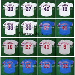 Vin Vintage Montreal Expos Baseball Trikot 27 Vladimir Guerrero 30 Tim Raines 8 Gary Carter 45 Pedro Martinez 33 Jose Canseco 32 Dennis Martinez