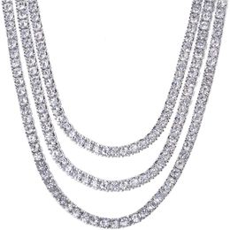 Top Quality Sterling Sier 3Mm VVS Moissanite Diamond Tennis Necklace