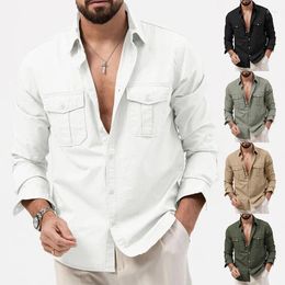 Men's Jackets 2024 Autumn Jacket Workwear Lapel Long Sleeved Top For Men Loose Casual Coats Winter Oversize Clothing