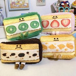 Bread Sandwich Pencil Case Holder Strawberry Plush Cases Creative Funny Bag Award Gifts