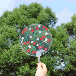 Decorative Figurines 10 Pcs Wall Decoration Round Hand Fan Child Held Fans Blank Painting Pvc Graffiti For Wedding Clear Diy