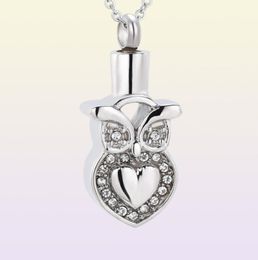 Owl With Crystal Memorial Urn Necklace PetHuman Ashes Funeral Urn Necklace Ash Locket Cremation Jewelry73949106676203