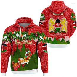 Men's Hoodies Kenya Map Flag 3D Printed For Men Clothes National Emblem Pullovers Africa Country Tracksuit Boy Streetwear Kids Hoody