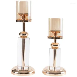 Candle Holders Christmas Nordic Crystal Ornate Luxury Gold Modern Glass Ramantic Candelabros Home Decoration OE50ZT