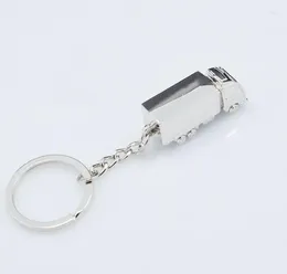Party Favor Creative Fashion Container Truck Metal Keychain Ring Keyring Key Chain Silver Fob Funny Gift Promotion LX1028