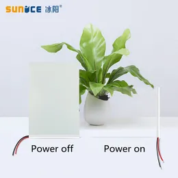 Window Stickers SUNICE Switchable Electric Atomization White Self-adhesive PDLC Smart Film Door Samples For Rear Projection Screen15x15cm