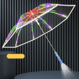 Umbrellas Light Up Umbrella Windproof Creative Women Girls LED Straight
