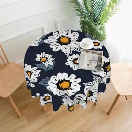 Table Cloth Flowers And Leaves Tablecloth - 60" Inch Round Tablecloths For Washable Cover Great Buffet