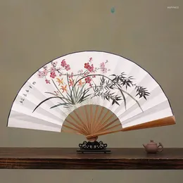 Decorative Figurines Men's Hand Painted Folding Fan Outdoor Travel Portable Wedding Chinese Craft Home Daily Use