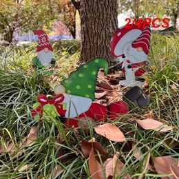 Garden Decorations 2/4PCS Pathway Signs Metal Christmas Colorful Easy To Install Gift Lawn Stakes Yard