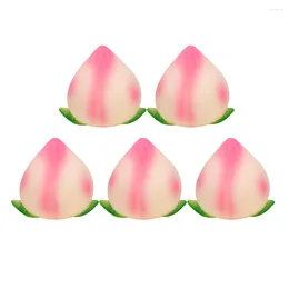 Decorative Flowers 5PCS Birthday Cake Decor Longevity Peach Embellishment Ornaments - Size M