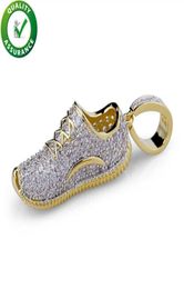 Hip Hop Jewelry Mens Necklace Iced Out Shoes Pendant Necklace With Gold Chain Micro Paved Cubic Zircon Fashion Men Women Wedding A8843449