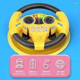 Stroller Parts Indoor Baby Early Education Puzzle Enlightenment Toy Children's Suction Cup Large Analogue Co-pilot Music Steering Wheel