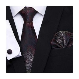 Neck Tie Set 2023 New Design 65 Colours Wedding Present Silk Tie Pocket Squares Set Necktie Men Suit Accessories Floral St. Valentines Day