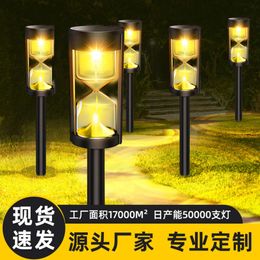 New Outdoor Waterproof Solar Hourglass Lawn LED Decorative Floor Insert Courtyard Villa Garden Landscape Light