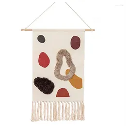 Tapestries Hand Woven Tassel Tapestry Decoration Nordic Metre Box Hanging Picture Dormitory Transformation Cloth Background Bedroom