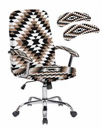 Chair Covers Bohemian Aztec Wood Grain Elastic Office Cover Gaming Computer Armchair Protector Seat