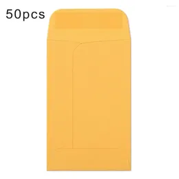 Gift Wrap Kraft Paper Cash Envelopes 50pcs Bright Colour Wear Resistant Diy Coin Storage Containers