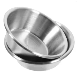 Plates 2 Pcs Seasoning Dish Stainless Steel Dipping Bowls Small Sauce Boxes Containers 304 Picnic Portable Cups Travel