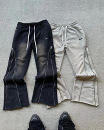 Sacchetto di abbigliamento da strada pantaloni casual y2k con cerniera retrò pantaloni sportivi decorativi da uomo harajuku lettere hip-hop femminili da jogging 240510