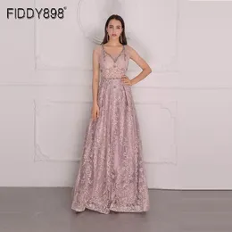 Party Dresses A-Line Beaded V-Neck Cap Sleeves Evening Long Elegant Lace Formal Gown Graduation Wear Robe Soiree Femme Vestidos