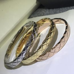 C home diamond pineapple pattern smooth bracelet ring lattice Rose Gold electroplating couple jewelry without original box6732467