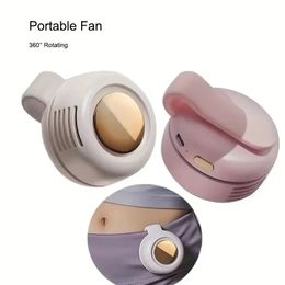 Portable silent mini bladeless electric fan adjustable 3speed suspended waist rotating body suitable for outdoor wor 240424