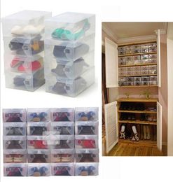 High Quality 10pcslot Foldable Plastic Shoe Storage Case Boxes Stackable Organizer Shoe Holder basket Easy DIY 04047397429