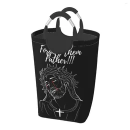 Laundry Bags Forgive Them Father Design Print Religion Jesus Christ A Dirty Clothes Pack