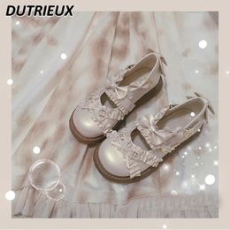 Casual Shoes Summer Autumn Japanese Style Lace Soft Girl Women's Bow Lolita Fashion Platform Sweet Cute Ladies' Pumps