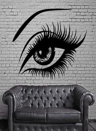 Big Eye Lashes Vinly Wall Stickers Sexy Beautiful Female Eye Wall Decal Decor Home Wall Mural Home Design Art Sticker6530294